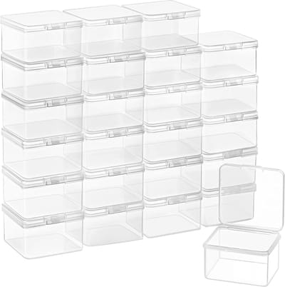 Famanu - Mini opbergdoosjes set van 24 met scharnierend deksel, transparante bakjes voor sieraden, kralen, pillen en hobby organisatie