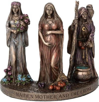 Veronese Design Beeld/figuur - Meid, Moeder, Crone Drievoudige Godin - Veronese Design - (hxbxd) ca. 12cm x 11cm x 9cm