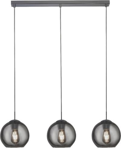 Plafondlamp Searchlight Hanglamp Balls 3L Rookglas