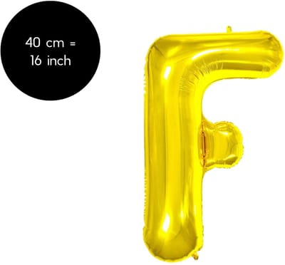 Fienosa Letter Ballonnen - Letter F - Goud - Kleur Goud - 40 cm - Helium Ballon - Verjaardag Ballon - Verjaardag versiering