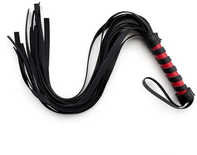 Zeloria PU Leren Zweepje – Zwart Flogger met Antislip Handvat – Spannend Accessoire voor Volwassenen