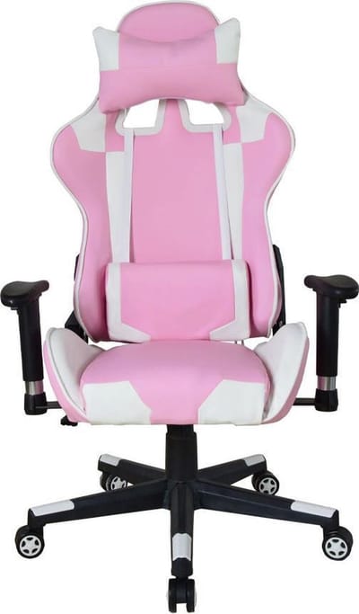 Gamestoel Thomas - bureaustoel racing gaming - ergonomisch - roze wit