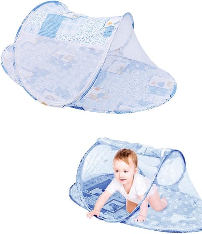 Vouwbaar en Draagbaar Baby Muggennet met Rits, Lichtgewicht voor Reizen en Gezinnen, 108 x 60 x 38 cm, Bescherming tegen Muggen, Veiligheid, Comfort