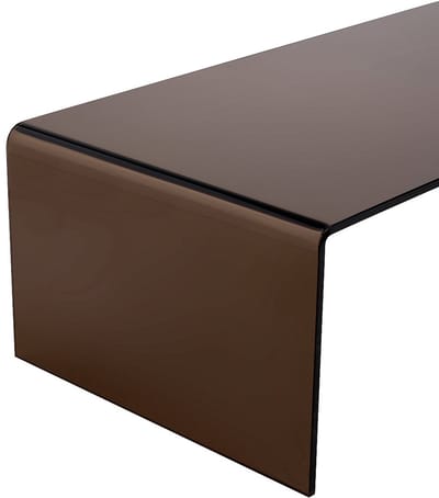Vente-unique Salontafel van gebogen gehard glas - Bruin - ALONZO