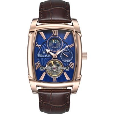 Heritor Automatic Valentin leren band horloge met datum