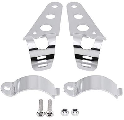 Store_8 - Vork Koplamp Montagebeugel - Motorfiets Beugel Kit - Chroom - Vork Buisklem - Geschikt voor Chopper en Cafe Racer