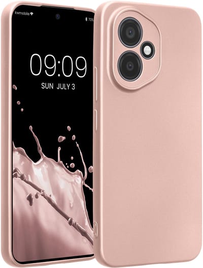 kwmobile metallic telefoonhoesje van TPU - geschikt voor HONOR 400 - Flexible case voor smartphone - In metallic roségoud