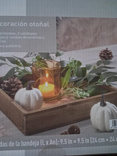 Livarno Home Herfst Decoratie set - 14-delig - Dienblad - Pompoen - Theelichthouders - Bladeren - Decoraties