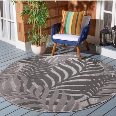 Muratap Binnen en buiten rond vloerkleed floral outdoor laagpolig tapijt 150 cm rond