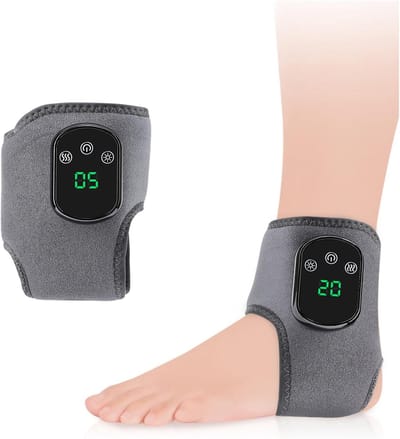 Voetmassageapparaat - voetmassage - Enkelmassager - 3-in-1 voetmassageapparaat - Verwarmde enkelbandage - Timer - Draagbaar - 5-snelheden temperatuurregeling - 3 verhitte niveaus
