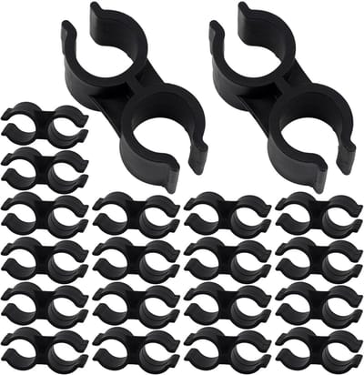 20mm PVC Dubbele Buisklemmen voor Boot - 20 Stuks, Ideaal voor Bevestiging en Ondersteuning van Polen en Accessoires