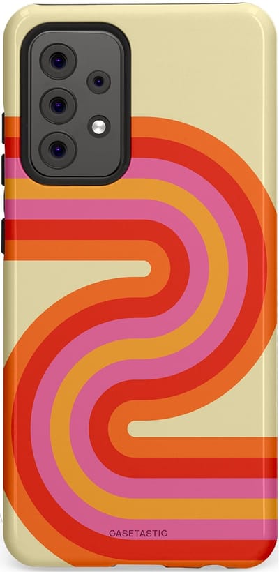 Casetastic hoesje geschikt voor Samsung Galaxy A52 (2021) 5G / Samsung Galaxy A52 (2021) 4G - Dubbellaagse bescherming - Retro wave - Fashion Case - Zand Rood Oranje Roze