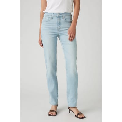 Levi's 724™ High Rise Straight Jeans Light Indigo Maat: W27L30 | Straight Jeans Outlet | Dames | Blauw