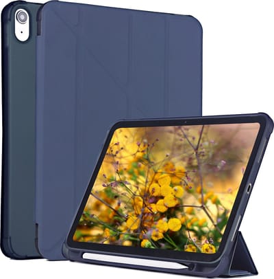 Tablet Hoes geschikt voor iPad A16 Hoes (2025) 11 inch - iPad Hoes 10e generatie (2022) 10.9 inch - Met Pencil Houder - Blauw