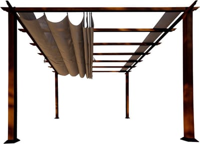 Paragon Outdoor - Aluminium Pergola - 350x350x235 cm - Houtlook Donkerbruin