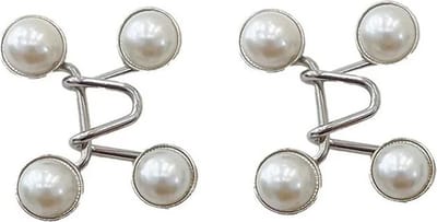 WiseGoods Luxe Broek Decoratie / Verkleiner Clips - Kleding Clip Parel - Dameskleding Accessoires - Pantalon Parels Wit - 2st