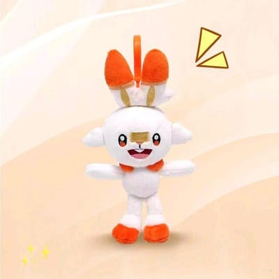 Origineel Pokemon Scorbunny Kawaii Pluche Knuffel Sleutelhanger Rugzak Hanger Sleutelhanger Model Pop Verjaardag Kerstcadeaus Voor Kind white