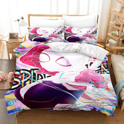 Spider-Man Gwen 3-delig 1 Dekbedovertrek Eén Delig Beddengoed Set Comforte Luxe Verfijnd Verjaardagscadeau 100% Polyester Huisdecoratie AU Queen(210*210cm)3pcs