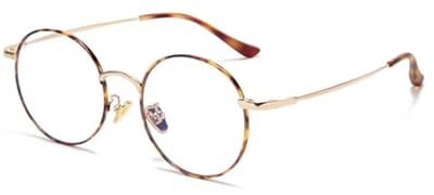 Junsika Bril met blauwlichtfilter, voor dames en heren, klassieke vintage metalen vierkante bril, zonder sterkte, A5: schildpad, W51/H42