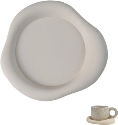 1 stuk - Onregelmatig gevormde siliconen onderzetter voor kopjes - Koffieonderzetter - Absorberende onderzetter voor drankjes - Verdikt en hittebestendig - Antislip en voorkomt verbranding -gebroken wit- 15,5*14,5*2,5 cm-Geschikt voor diverse dranken