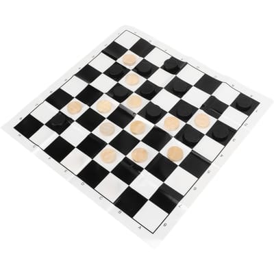 Houten Internationaal Damspel Damstukken Film Schakbord Transparante Plastic Doos white