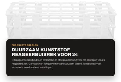 Dailygoods- Reageerbuisrek Duurzaam - Houder voor 24 Buisjes - Afneembare Montage - Lichtgewicht - Drielaags Ontwerp - Eenvoudig Schoonmaken - Laboratoriumrek