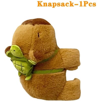20 STUKS Capybara Klap Cirkel Speelgoed Leuk Pop Polsband Armband Pluche Hand Ring Klap Snap Wikkel Kinder Cadeau 18-20cm brown