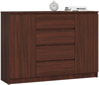 Ladekast K140 met 4 Lades en 2 Deuren / AKORD Furniture Factory / Venge / 138 x 99 x 40 cm