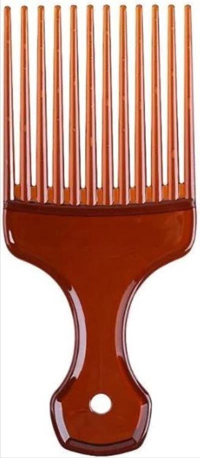 *** Brede Tanden Afro Haar Kam Volume - Krullend Haar Vork Kam - Unisex Styling Tool in Bruin Grove kam Kroes haar - van Heble® ***