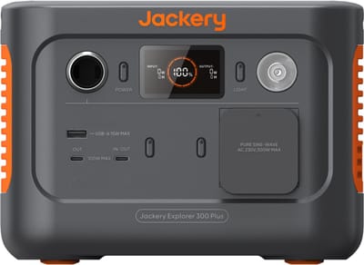Jackery 300 plus - portable powerstation - draagbaar energiestation - 288Wh/300W LFP-accu (max. 600W) - UPS≤10ms, 2 AC & 2 PD USB-C - volledig opgeladen in 1,3 uur - zonnegenerator voor kamperen, campers en noodgevallen