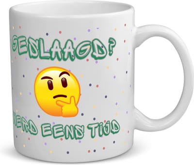 Akyol - geslaagd werd eens tijd koffiemok - theemok - Geslaagd - geslaagde - diploma - cadeau voor iemand die is gelsaagd - 350 ML inhoud