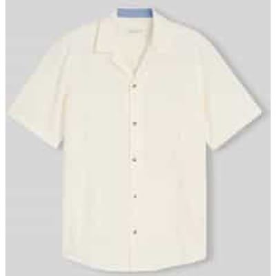 Tom Tailor - Regular fit overhemd met korte mouwen en borduursel - Maat XXXL - Gardenia White