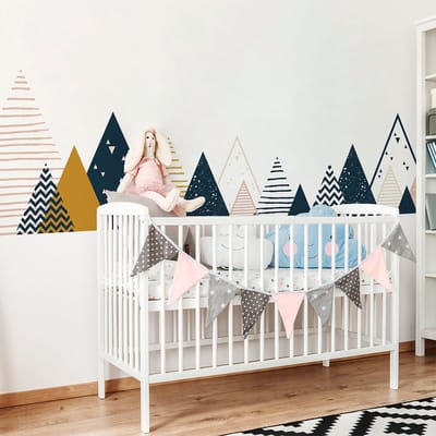 Stickers met Scandinavische bergen voor kinderen van Venka, 100 x 170 cm