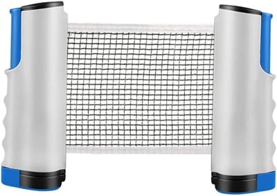 Tafeltennisnet Intrekbaar - Pingpong Net Draagbaar - Altijd Tafeltennis Spelen - Eenvoudige Bevestiging - Tot 170 cm Lengte - Grijsblauw