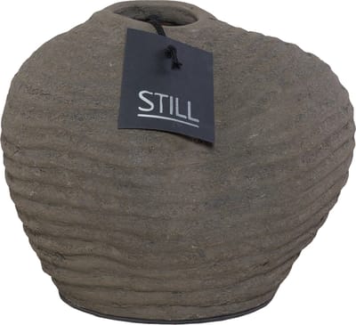 STILL - Vaas - Organische Vorm - Ribbels - Dark - Bruin - 20 x 18 cm