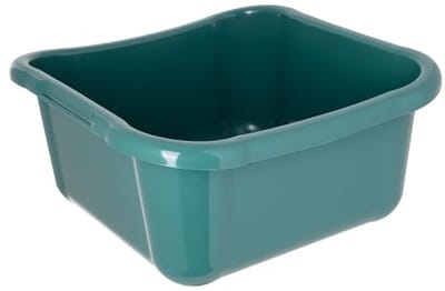 Rechthoekige Wasbak - Opbergbak Kom - Huishoudelijk Gebruik - Comfortabele Handgrepen - 12 liter - Groen