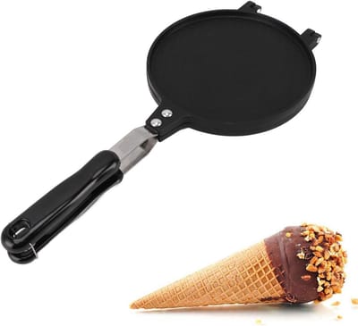 IJs- en Wafelkegel Maker 6,5 inch - Aluminium IJshoorn en Crêpe Pan voor DIY Desserts
