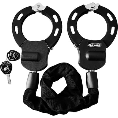Fietsslot Anti-diefstal MTB Racefiets Stalen Hangslot Draadkabel Slot Hoge Beveiliging Elektrische Scooter Handboeien Slot 2362inch Black