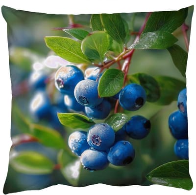 Sierkussens - Kussentjes Woonkamer - 50x50 cm - Blauwe bessen - Dauwdruppels - Natuurlijk licht