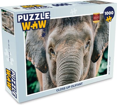 Puzzel Close-up olifant - Legpuzzel - Puzzel 1000 stukjes volwassenen