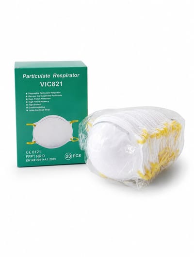 VIC821 FFP1 NR D Particulate Respirator – Stofmaskers 20 stuks – Wegwerp ademhalingsmasker tegen stof en pollen – Voor klussen, bouw en dagelijks gebruik