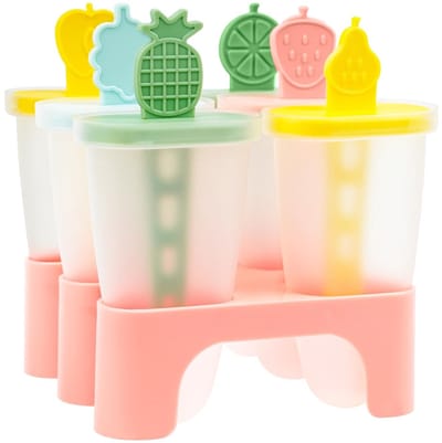 BRENZOOS - Ijsvormen - Ijslollyvormen - BPA-vrij voor kinderen - Roze - Doe-het-zelf ideeën - Perfect voor warme dagen - Inclusief stokjes en druppe...