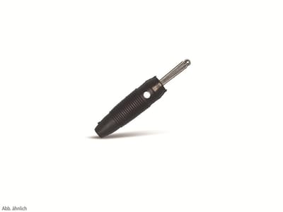 Zachte rubberen stapelbare bananenplug 4 mm zwart