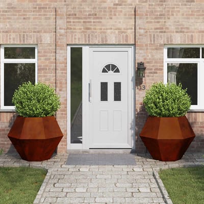 vidaXL Plantenbak 2 st Roestkleurig 100 x 100 x 80 cm weervast staal