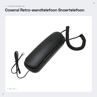Dailygoods- Wandtelefoon Duidelijke Geluidskwaliteit - Retro Muurbevestiging - Handset met Mute-functie - Compact voor Bureau/Wand - Plug and Play Functie - Vaste Telefoon