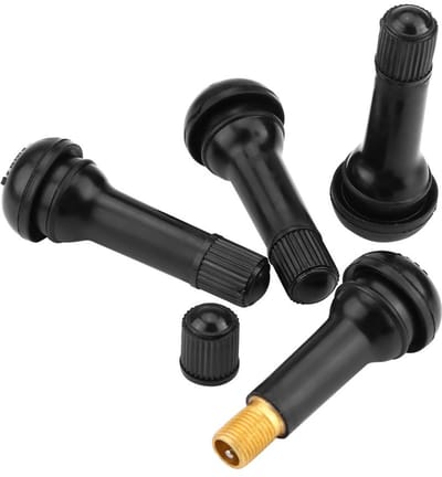 Dailygoods- Bandventielschacht 4-delig - Rubber TR414 - Koude/hitte-ozonbestendig - Ventielinzetstukken - Totale lengte 5,1 cm - Hoogwaardig koper/rubber - Ventiel