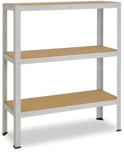Shelfplaza OFFICE metalen stellingkast - 90x70x30 cm - lichtgrijs - 3 planken