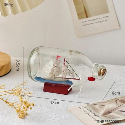 Van Het Caraïbische Schip Glas Drijvende Fles Ruimte Sierlijk Modern Huisdecor Kantooraccessoires Miniatuur Sierlijk Artistiek Piraten