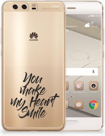 Huawei P10 Plus Siliconen hoesje met naam Heart Smile