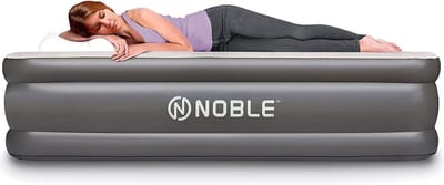 Luchtmatras Queen - Opblaasbaar bed - Logeren met comfort - Ingebouwde pomp - 203 x 147 x 46 cm - Grijs